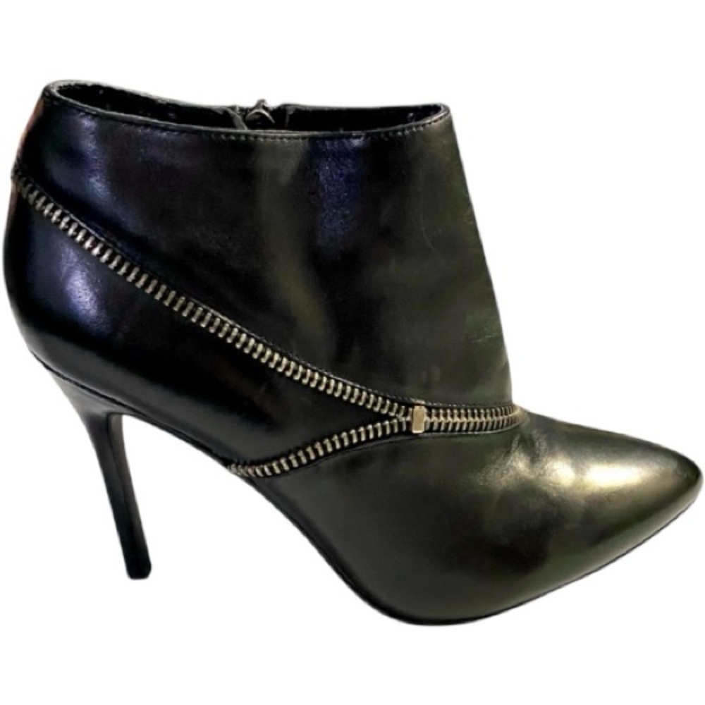 EVA & ZOE To The Point Ankle Booties, Leather, Sz 10, Stilettos, Goth, Badie